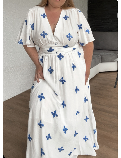 Robe longue imprimée fleurs