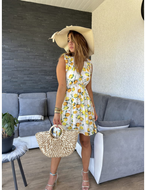 Robe courte imprimée citron CASSI