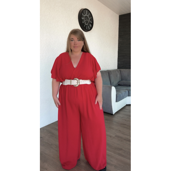 Combinaison fluide cache coeur rouge