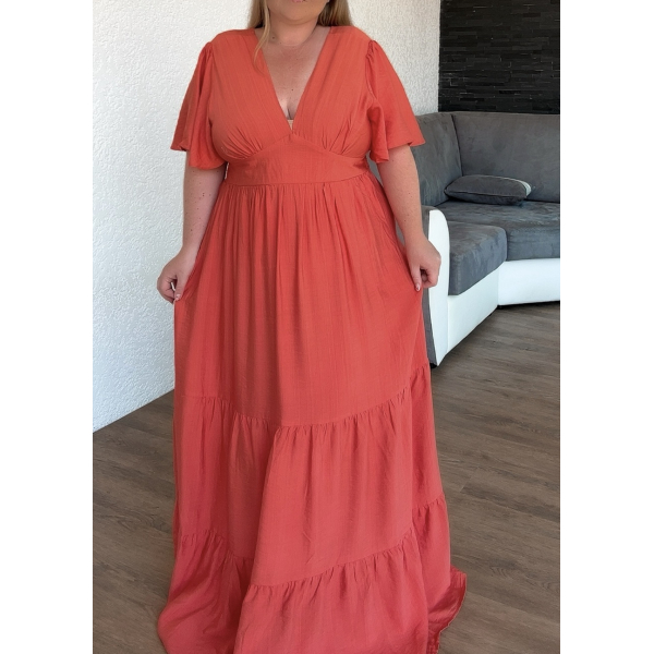 Robe longue orangée